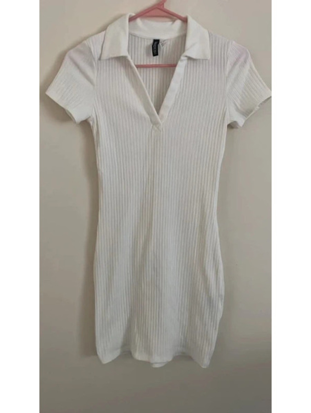 Divided White Stretchy Dress Size S